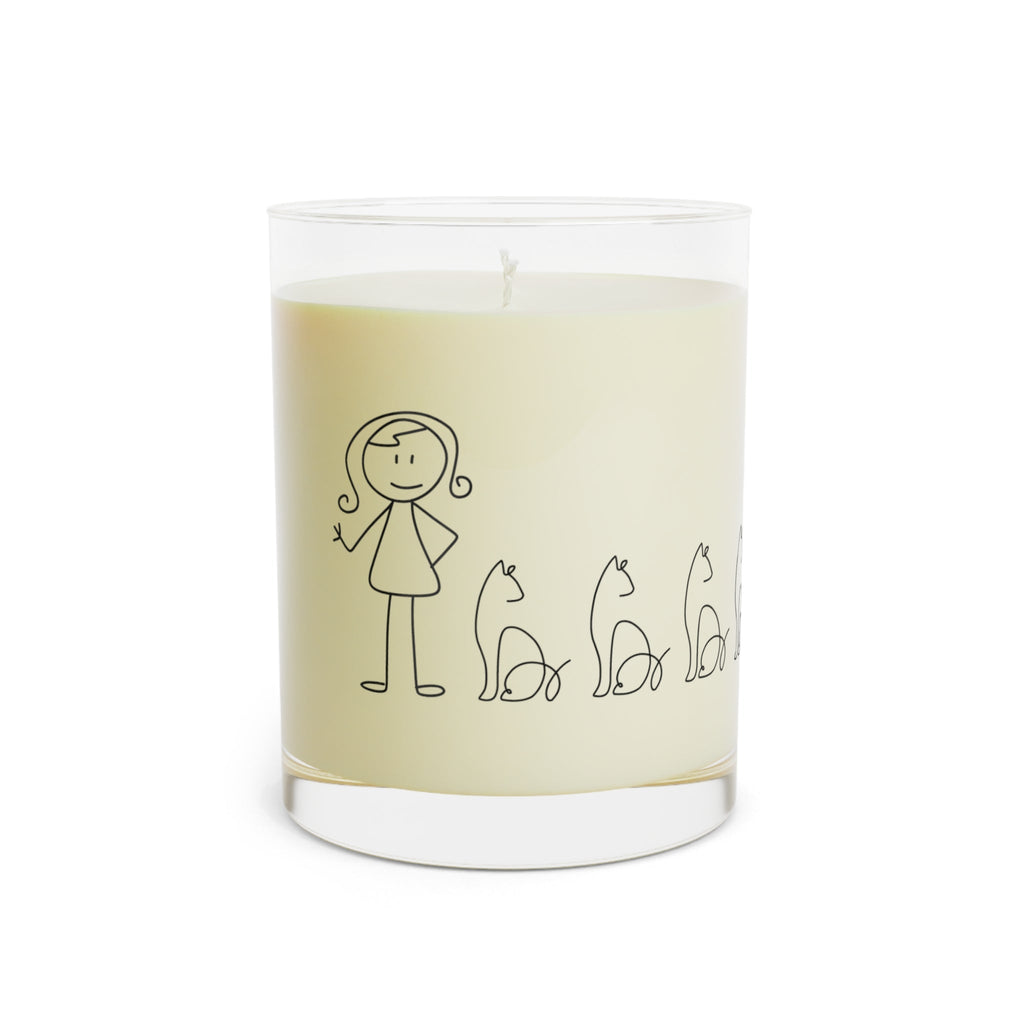 Cat Lover's Scented Candle - 11oz Full Glass, Cozy Home Decor
