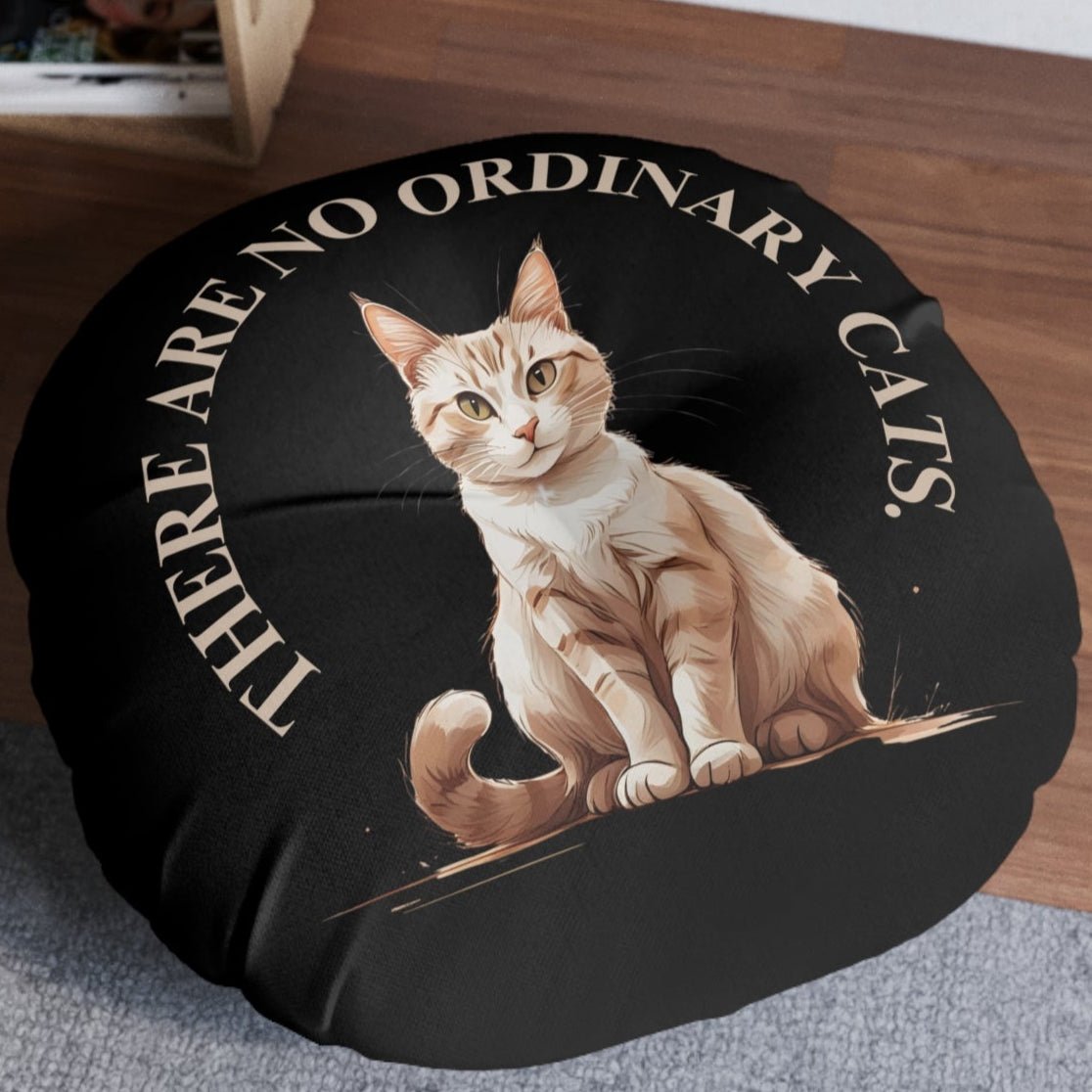 Cat Lover's Tufted Floor Pillow, Unique Home Decor