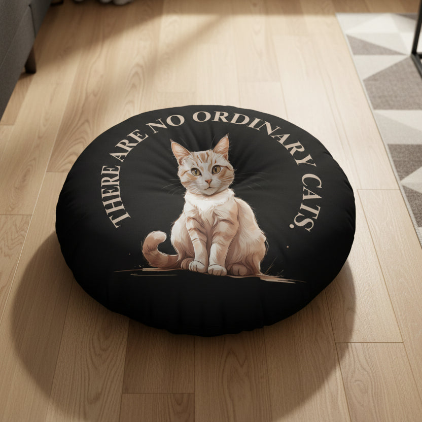 Cat Lover's Tufted Floor Pillow, Unique Home Decor