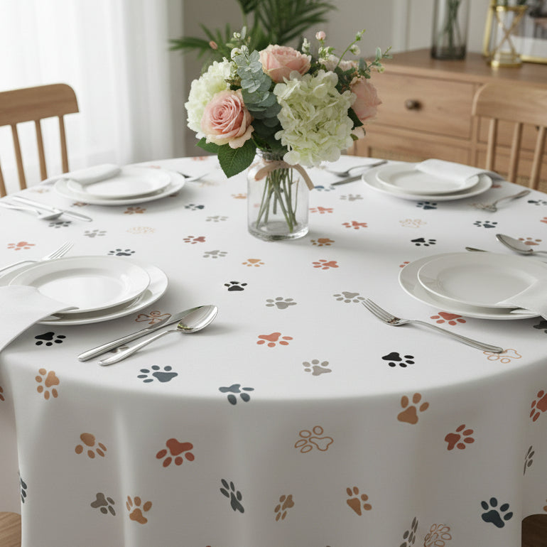 Cat Paw Print Tablecloth