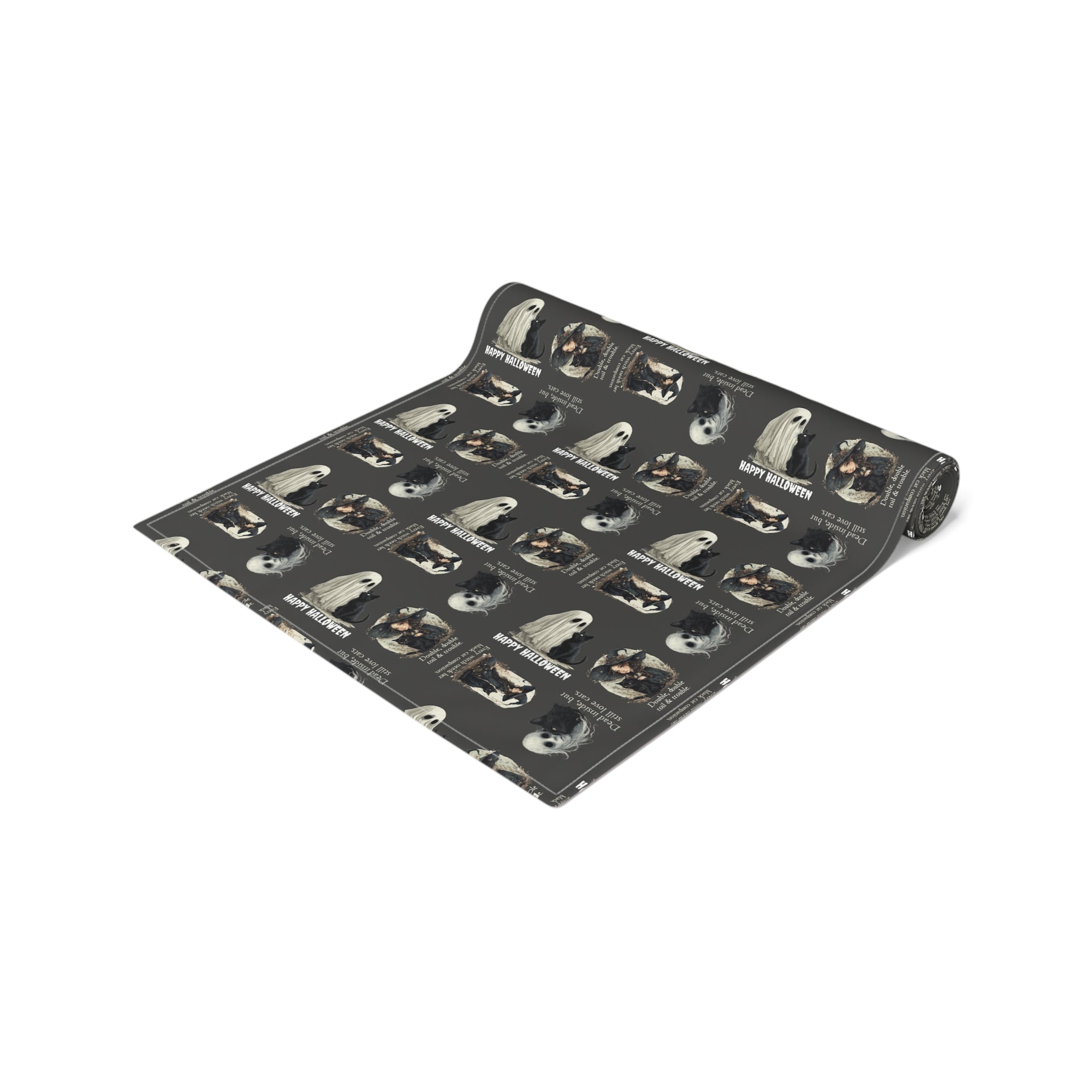 Cat Themed Halloween Table Runner for Festive Decoration