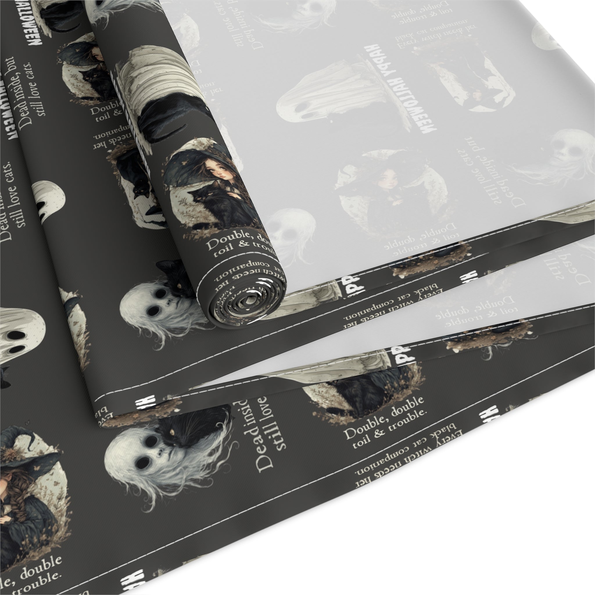 Cat Themed Halloween Table Runner for Festive Decoration