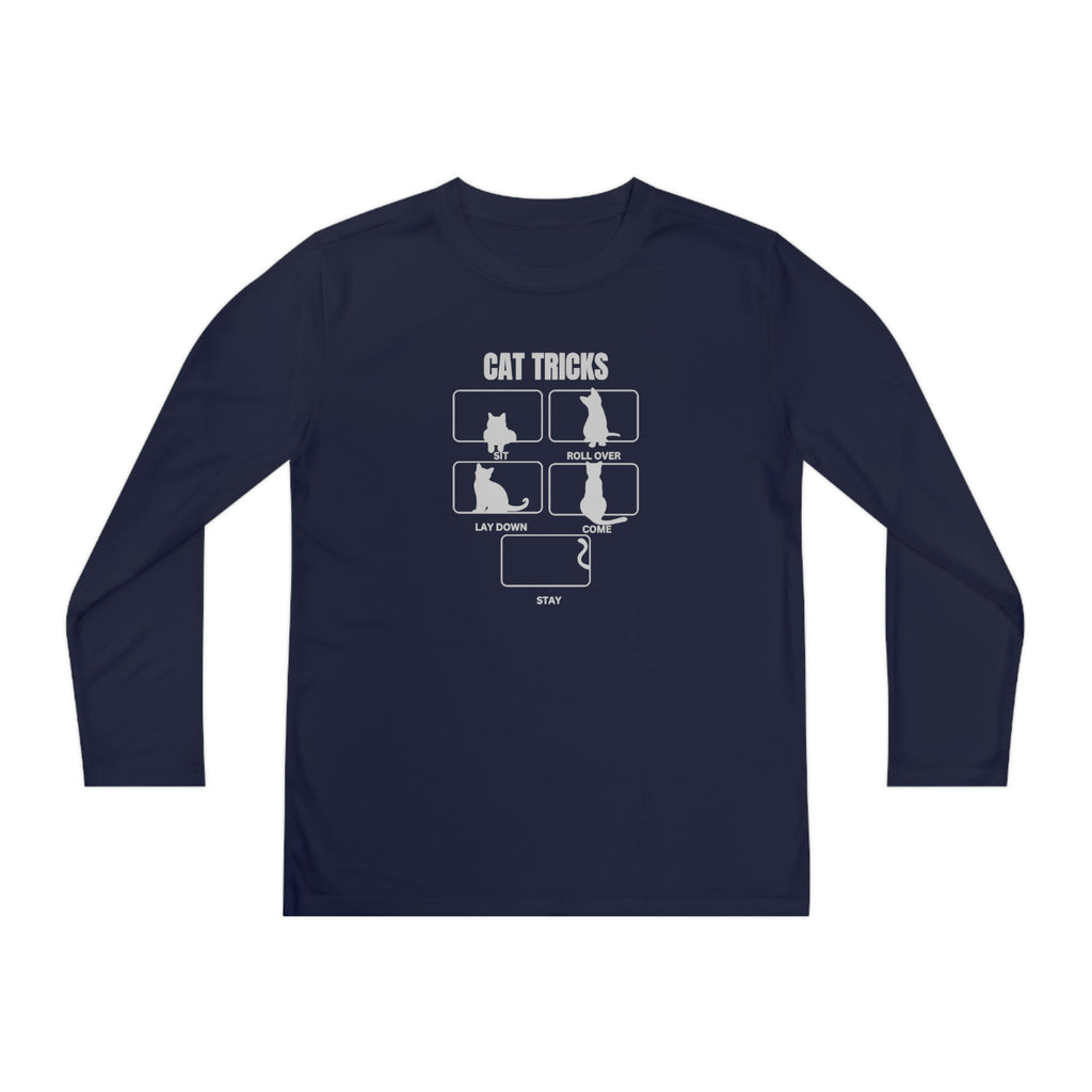 Cat Tricks Youth Long Sleeve Competitor Tee