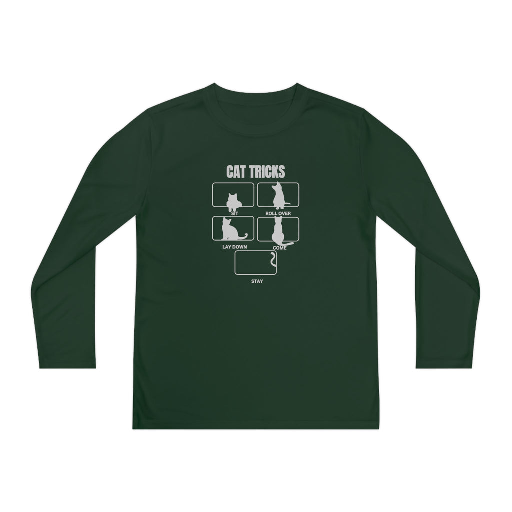 Cat Tricks Youth Long Sleeve Competitor Tee