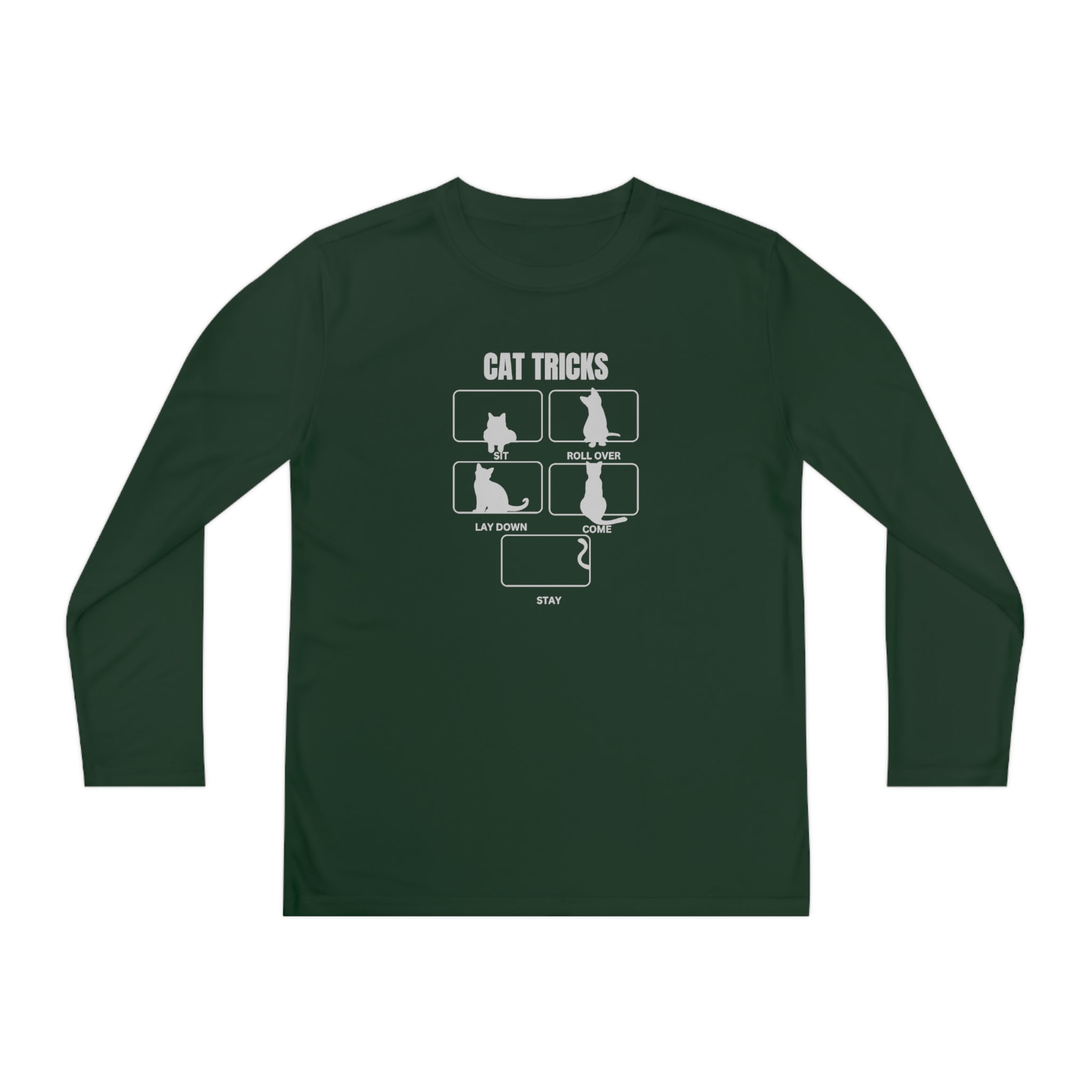 Cat Tricks Youth Long Sleeve Competitor Tee