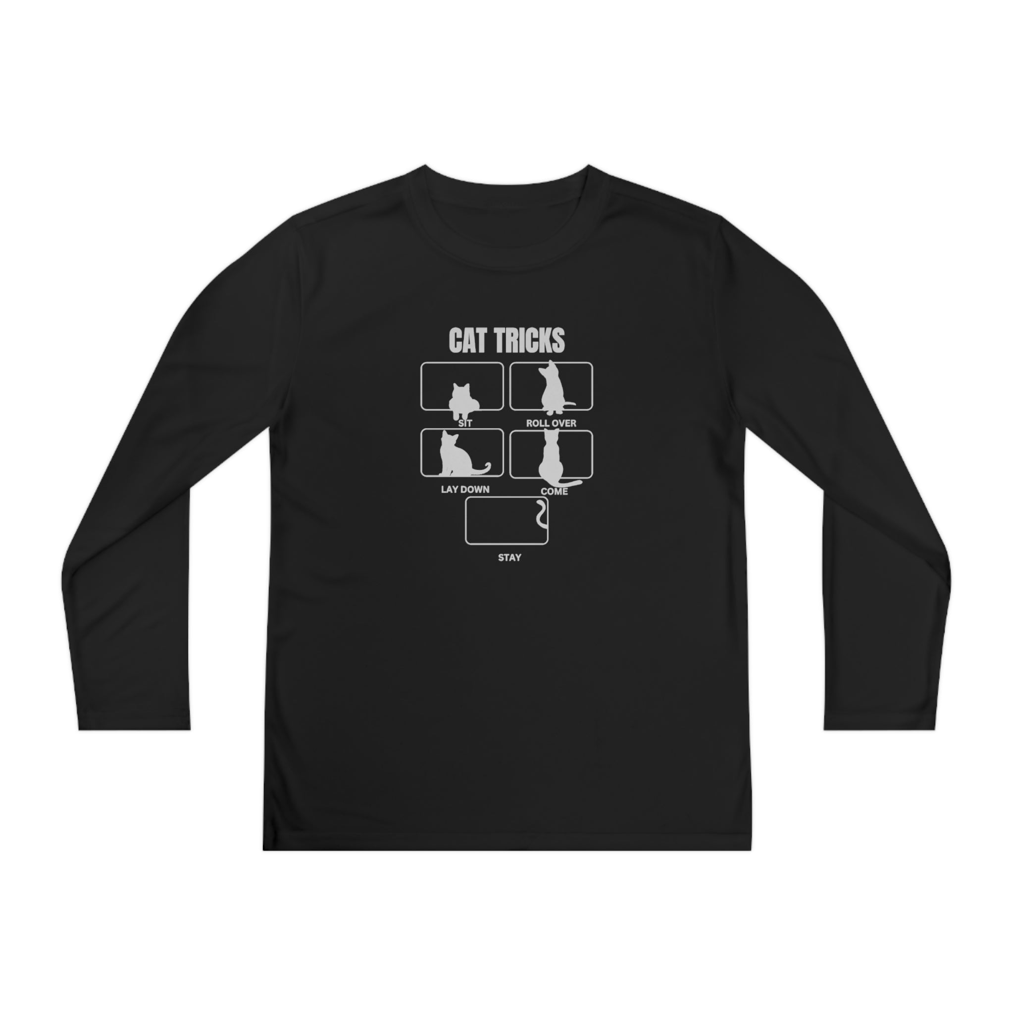Cat Tricks Youth Long Sleeve Competitor Tee