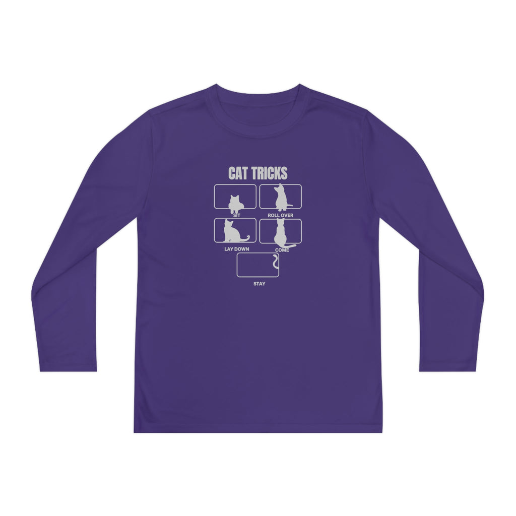 Cat Tricks Youth Long Sleeve Competitor Tee