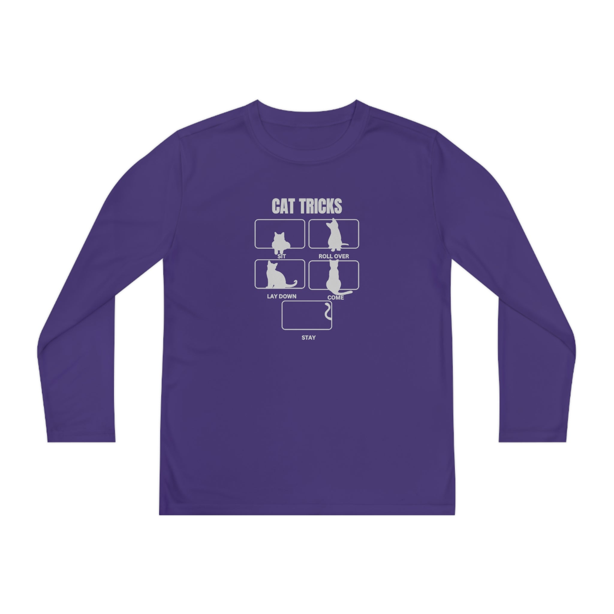 Cat Tricks Youth Long Sleeve Competitor Tee
