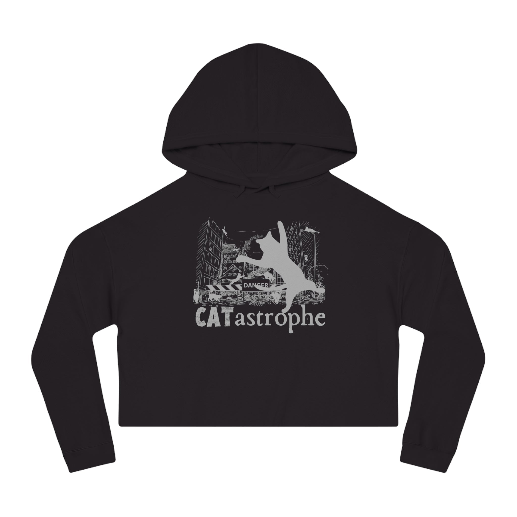 CATastrophe Women's Cropped Hooded Sweatshirt