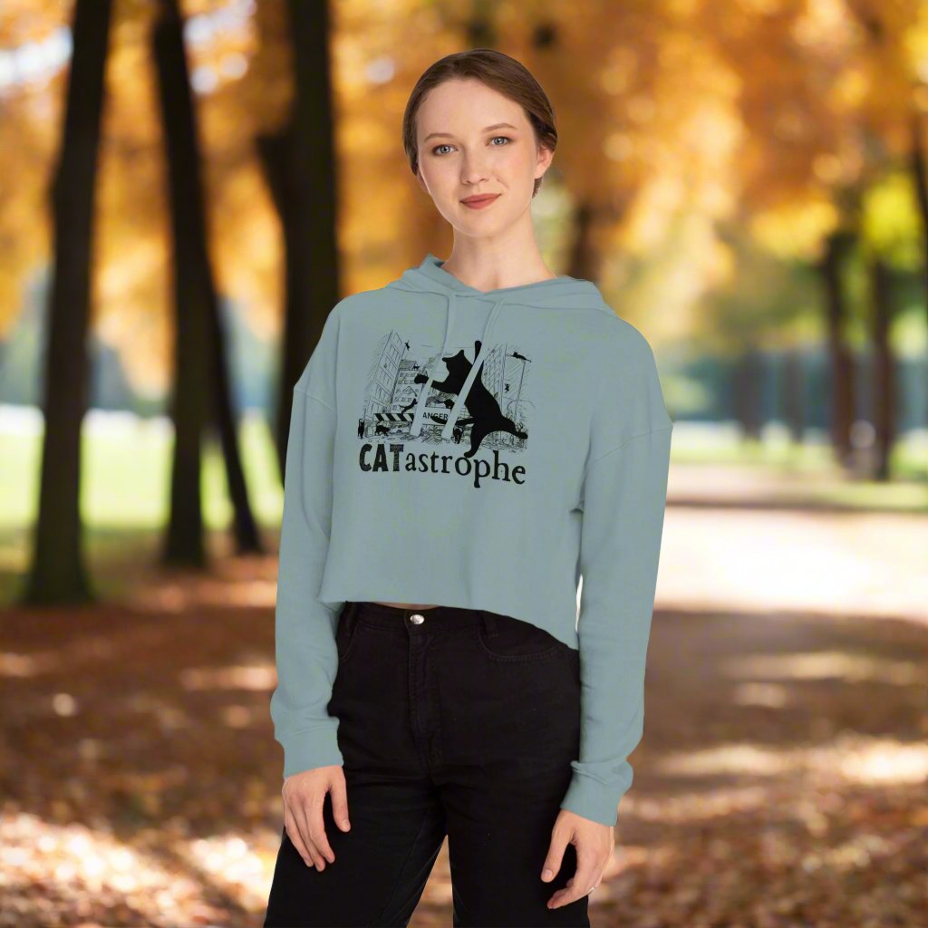 CATastrophe Women's Cropped Hooded Sweatshirt