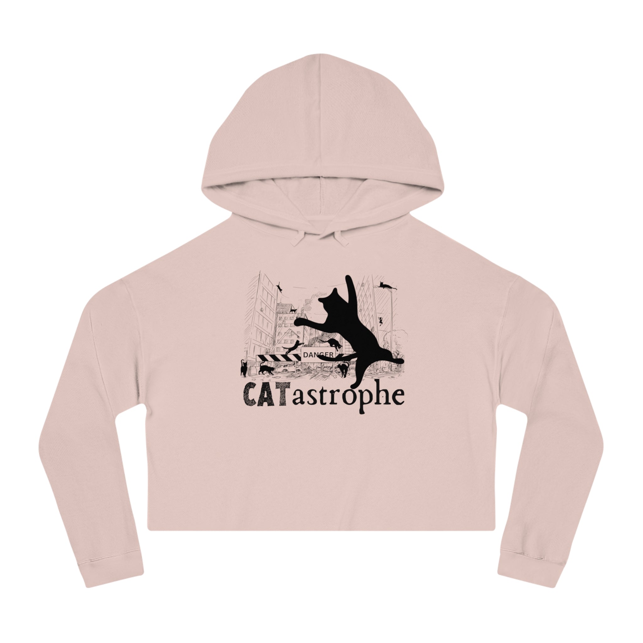 CATastrophe Women's Cropped Hooded Sweatshirt