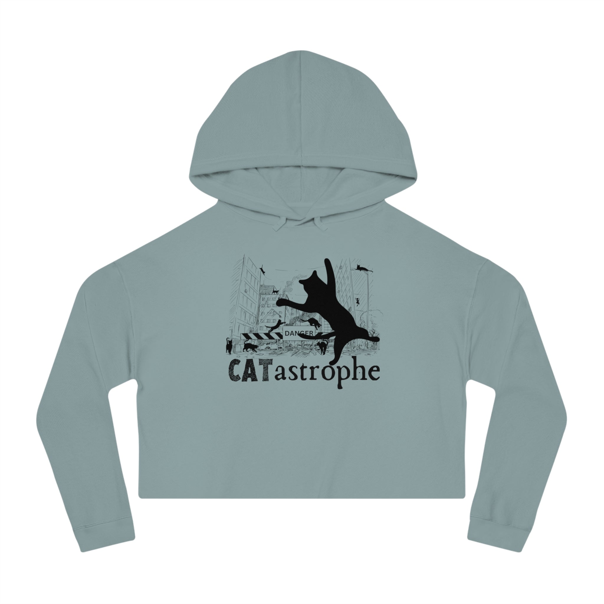 CATastrophe Women's Cropped Hooded Sweatshirt
