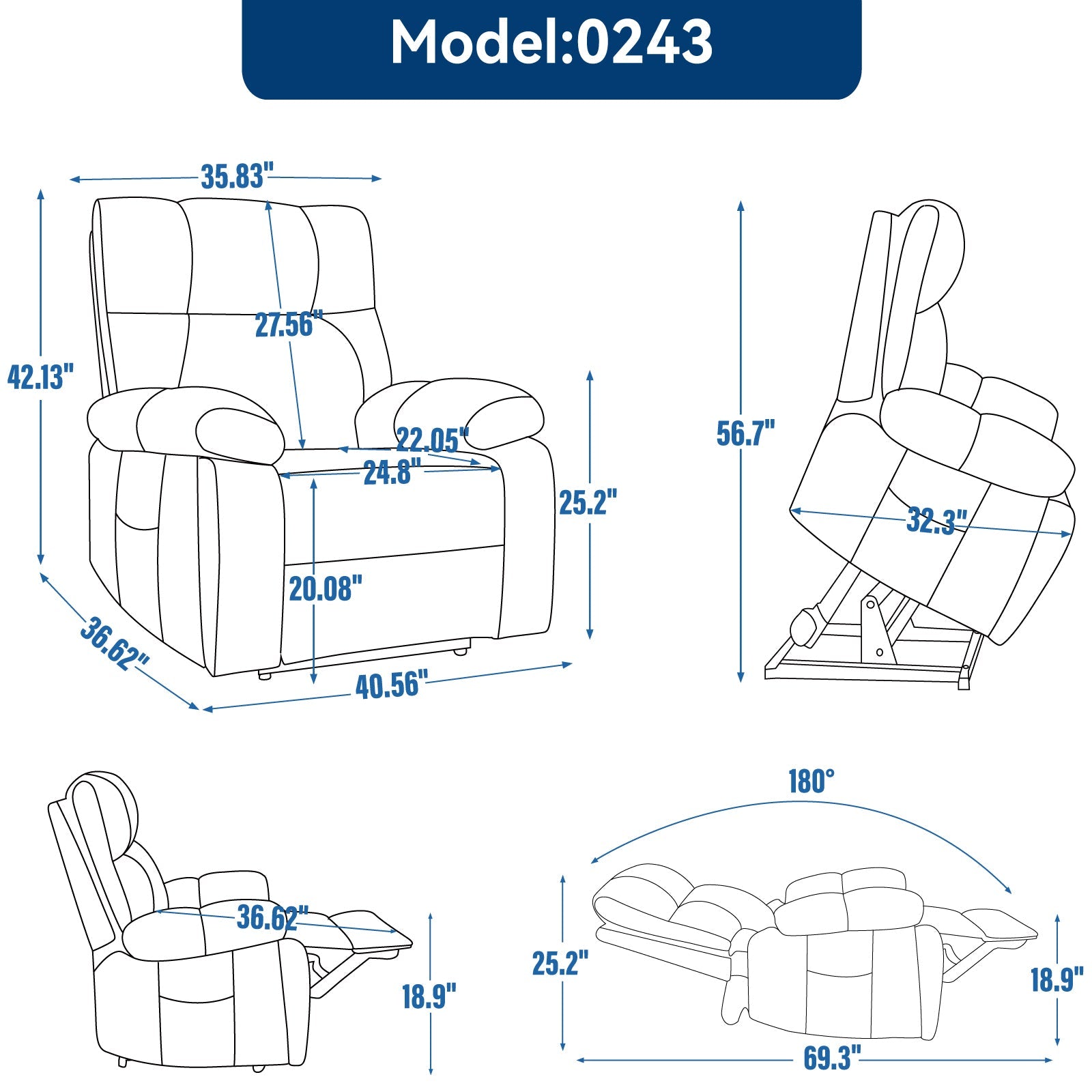 Brown Heat Massage Dual Motor Infinite Position Up to 350 LBS Large Electric Power Lift Recliners with Hidden Cup Holders, Power-Remote, Medium-firm and Heavy Duty
