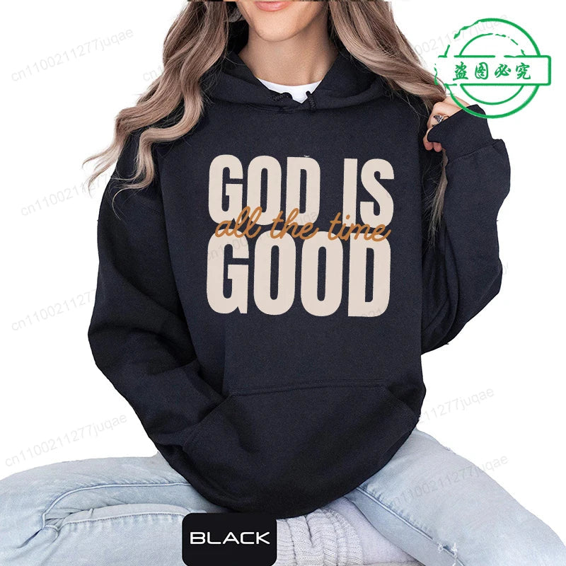 Retro Christian Sweatshirt,God Is Good All the Time Hoodie