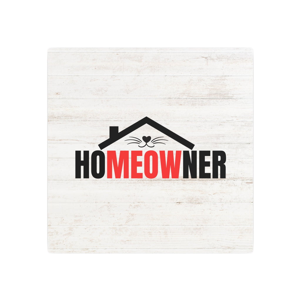 Charming Metal Art Sign for Cat Lovers - "HoMEOWner" Wall Decor