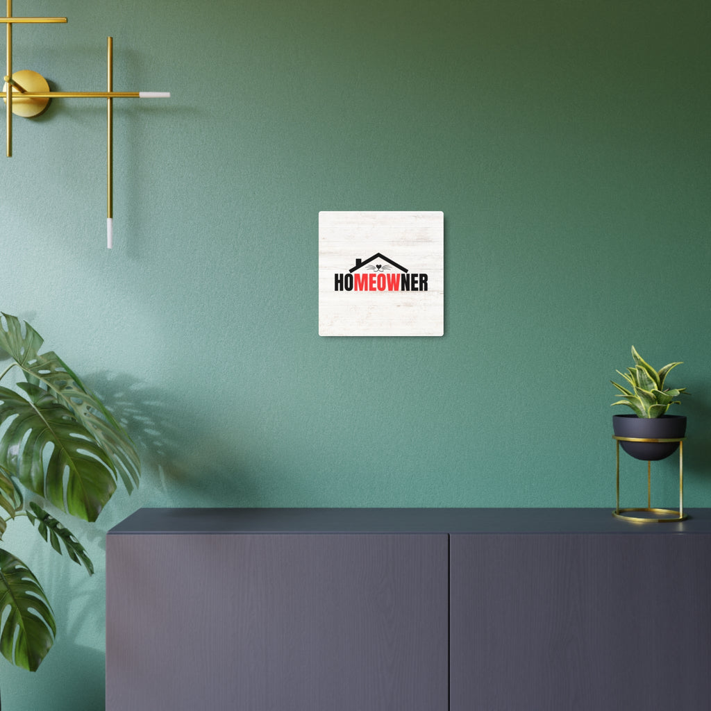 Charming Metal Art Sign for Cat Lovers - "HoMEOWner" Wall Decor