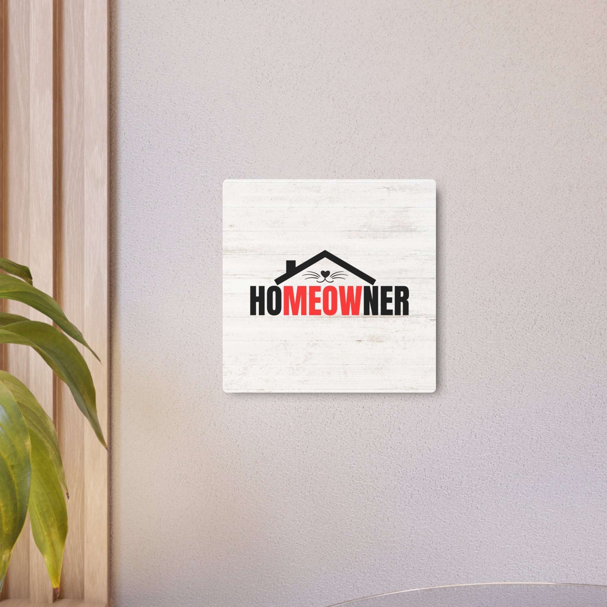 Charming Metal Art Sign for Cat Lovers - "HoMEOWner" Wall Decor