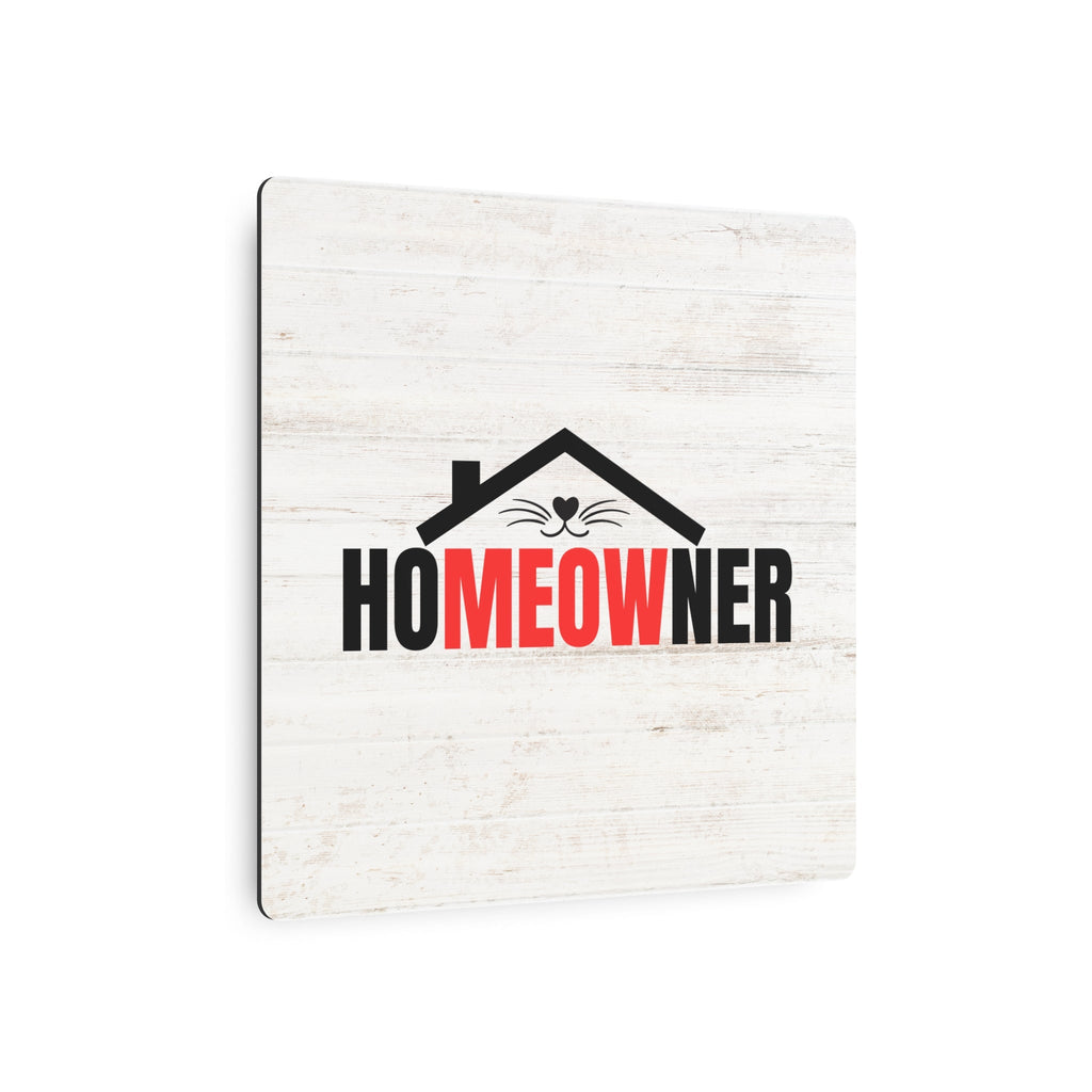 Charming Metal Art Sign for Cat Lovers - "HoMEOWner" Wall Decor