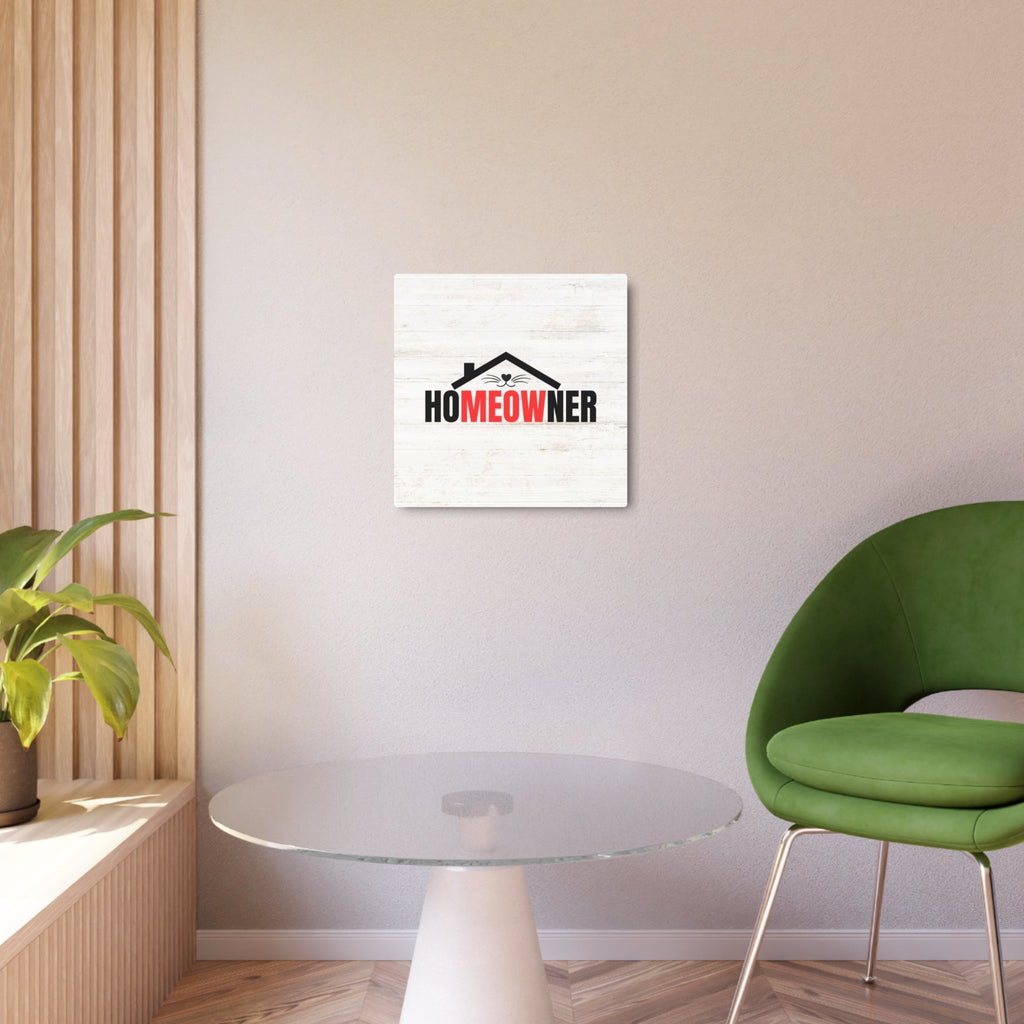 Charming Metal Art Sign for Cat Lovers - "HoMEOWner" Wall Decor
