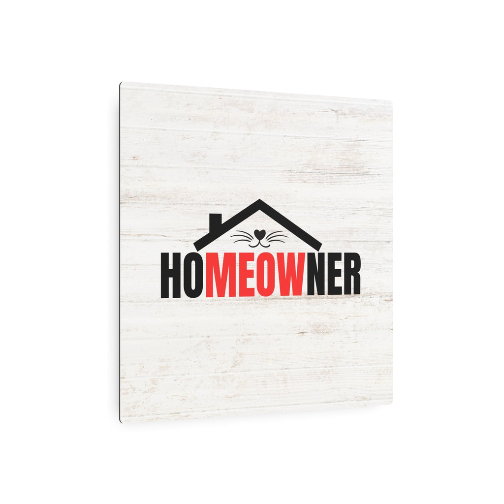 Charming Metal Art Sign for Cat Lovers - "HoMEOWner" Wall Decor
