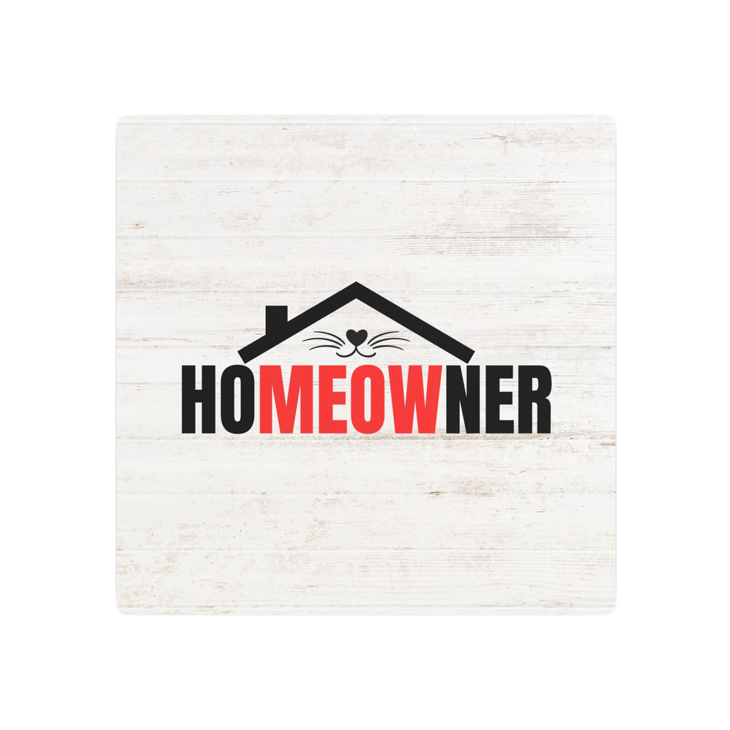 Charming Metal Art Sign for Cat Lovers - "HoMEOWner" Wall Decor