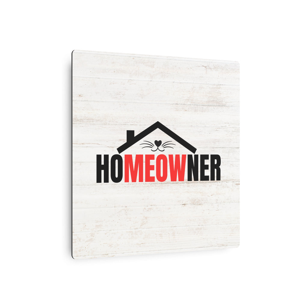 Charming Metal Art Sign for Cat Lovers - "HoMEOWner" Wall Decor
