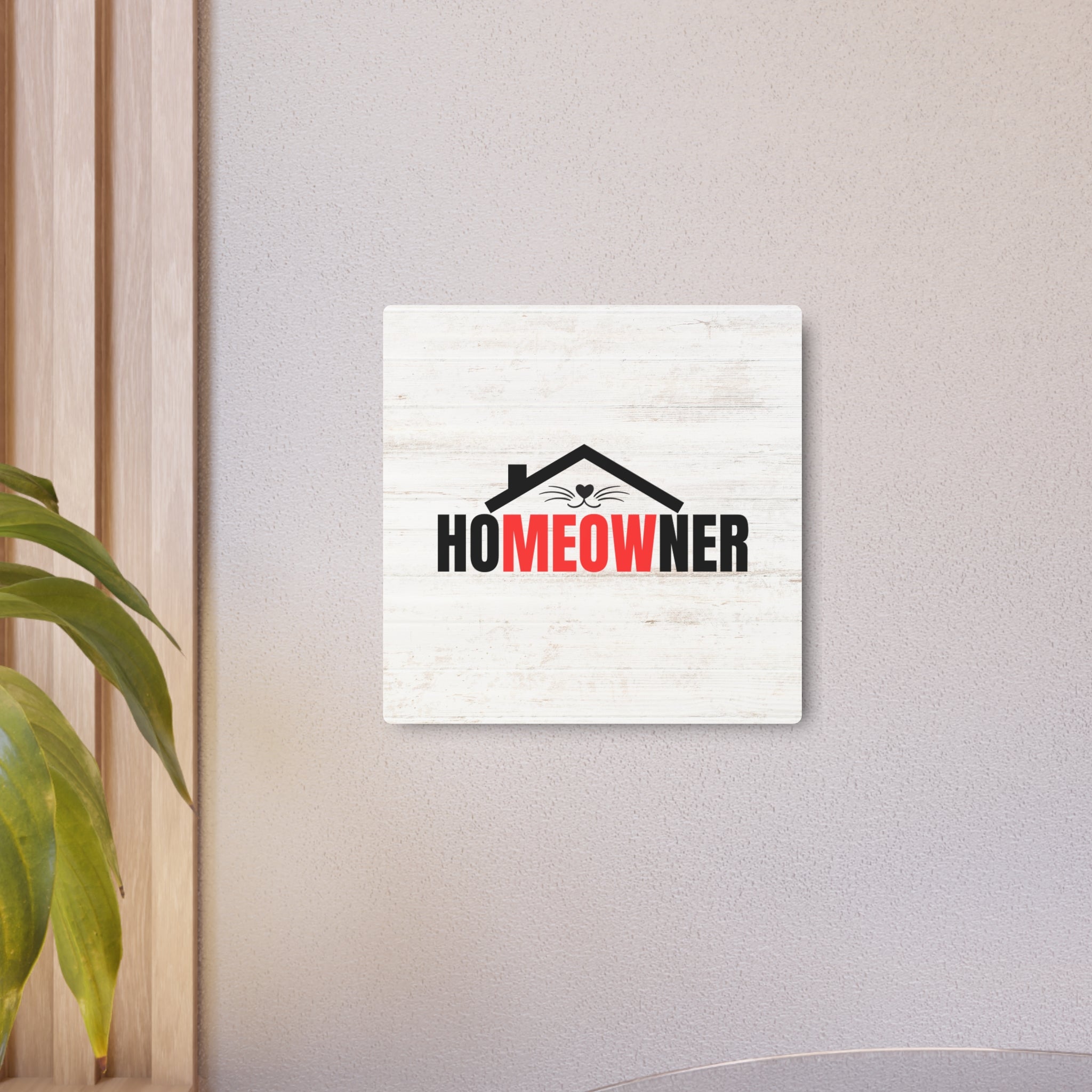 Charming Metal Art Sign for Cat Lovers - "HoMEOWner" Wall Decor