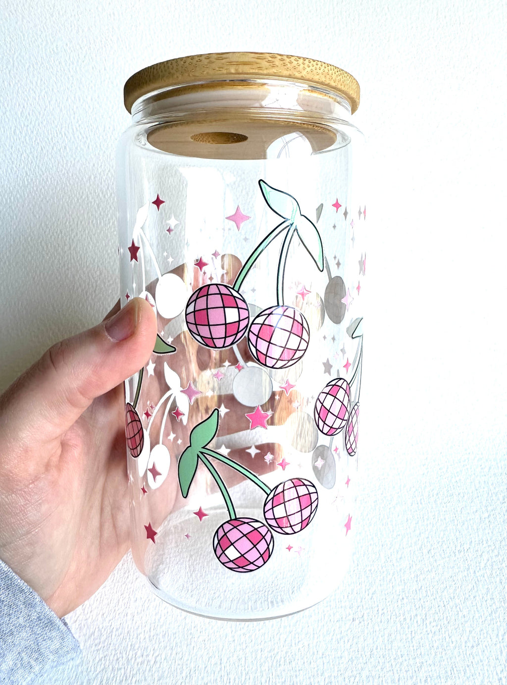 Cherry Disco 16 oz. Glass Cup