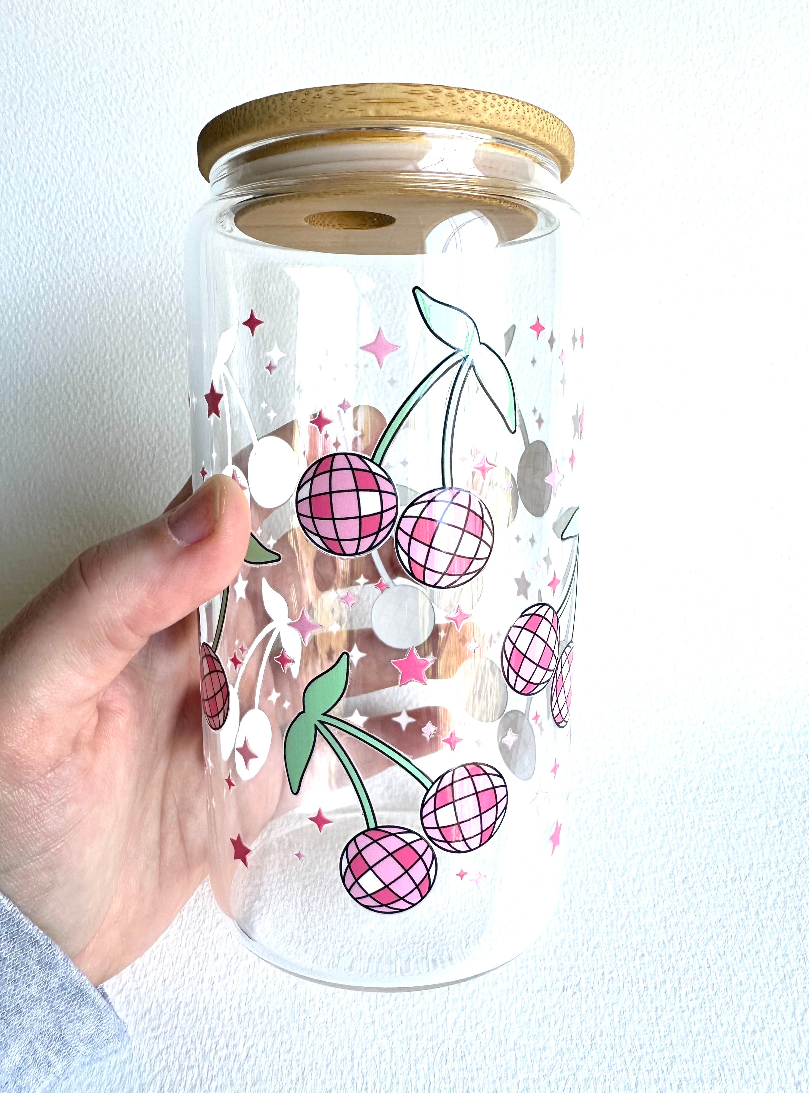 Cherry Disco 16 oz. Glass Cup