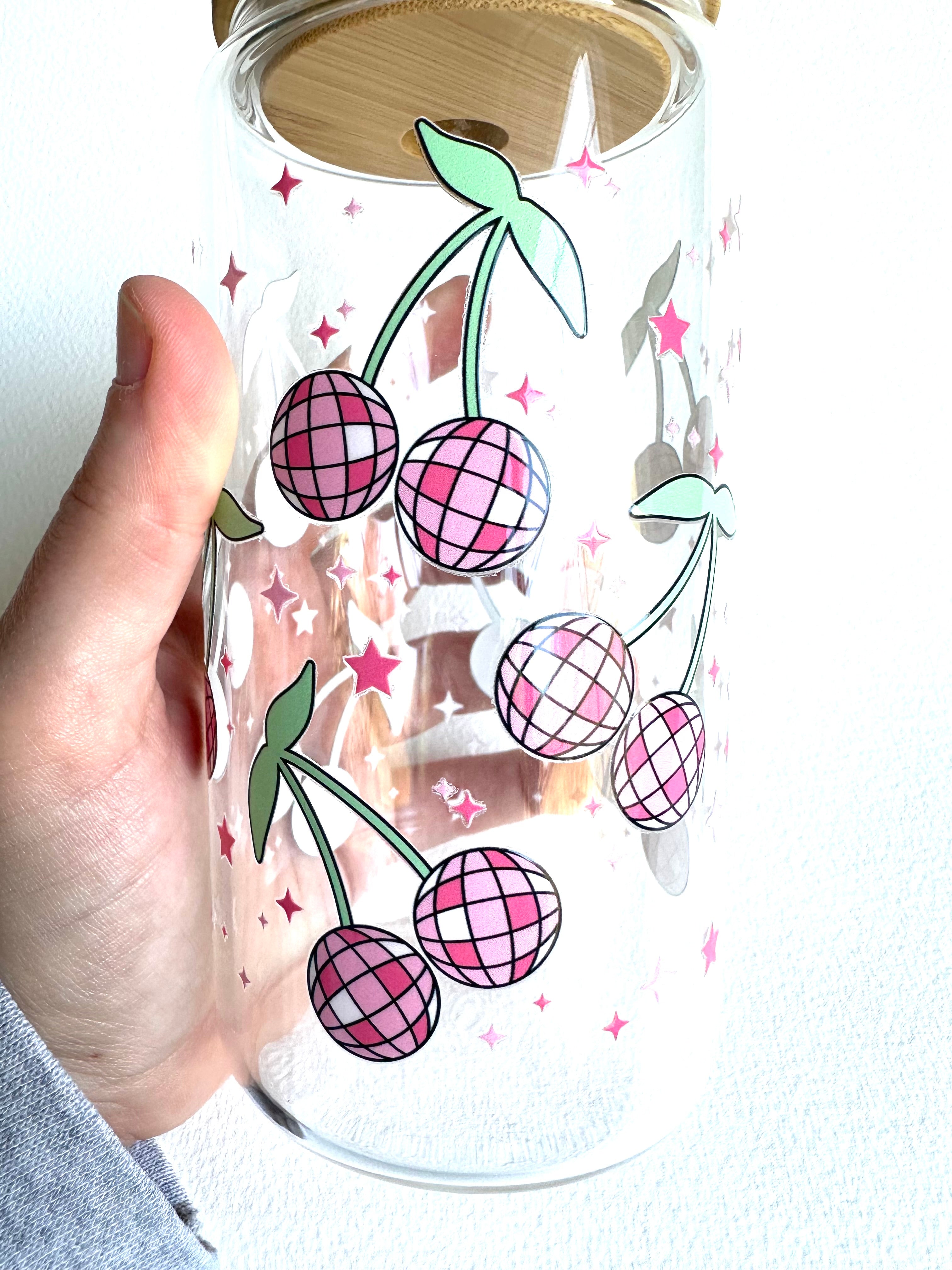 Cherry Disco 16 oz. Glass Cup