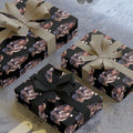Chic Black Anime Cat Lady Wrapping Paper Roll