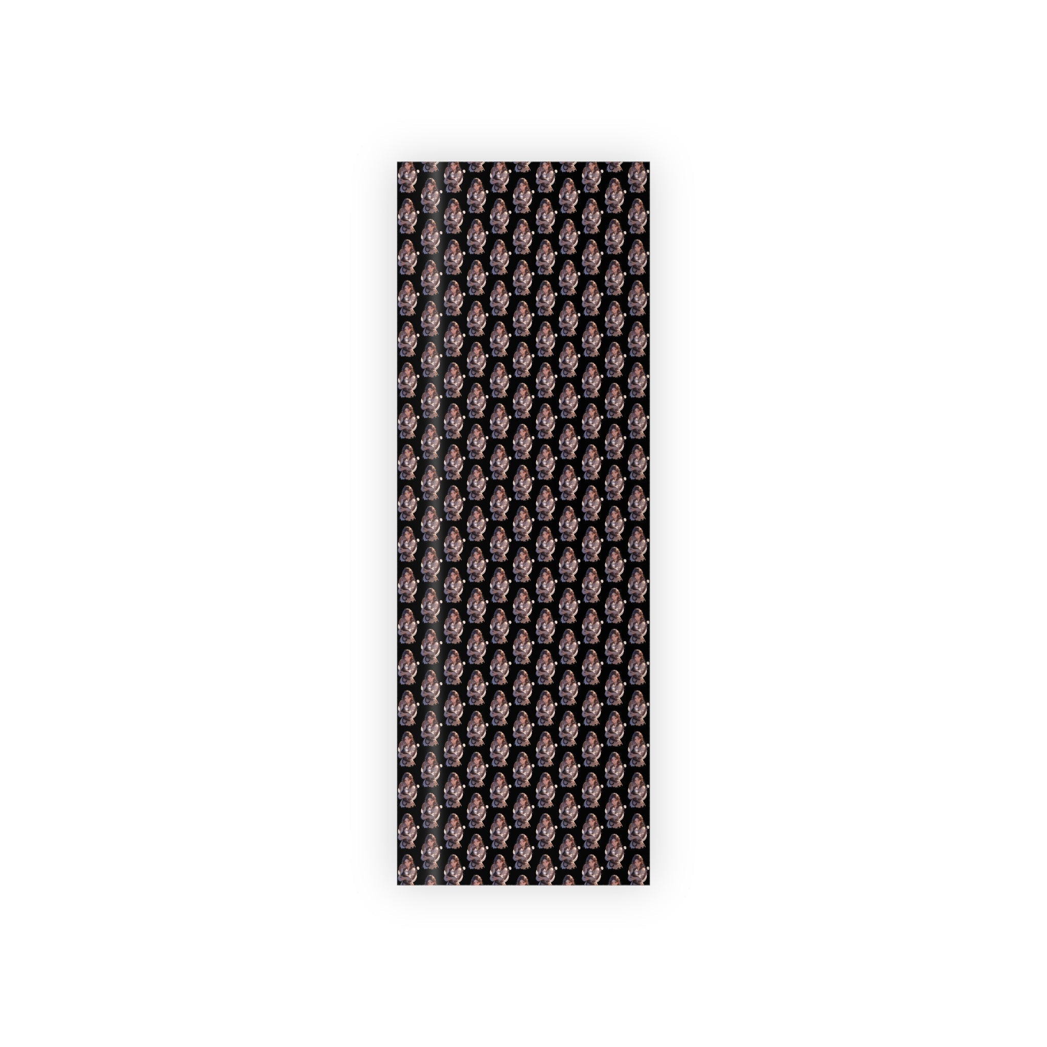 Chic Black Anime Cat Lady Wrapping Paper Roll