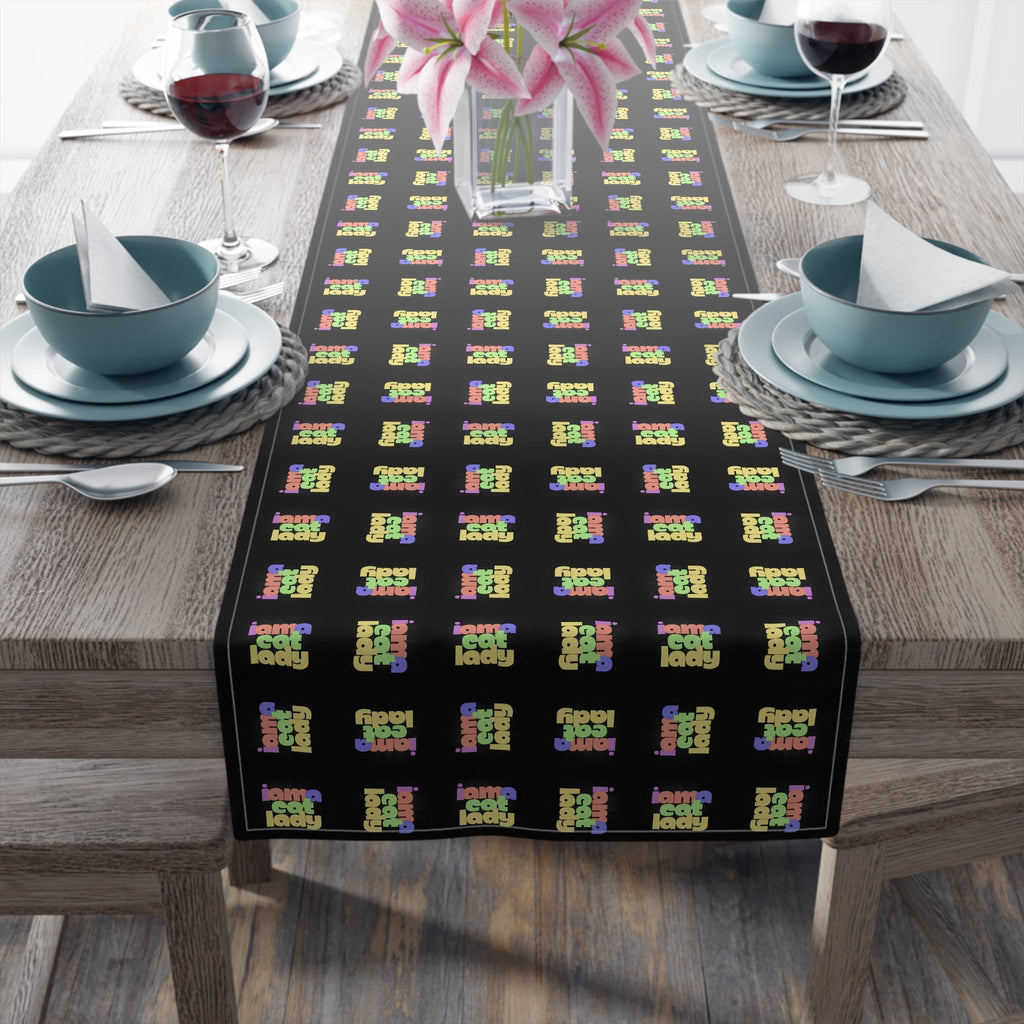 Chic Cat Lady Cotton Table Runner
