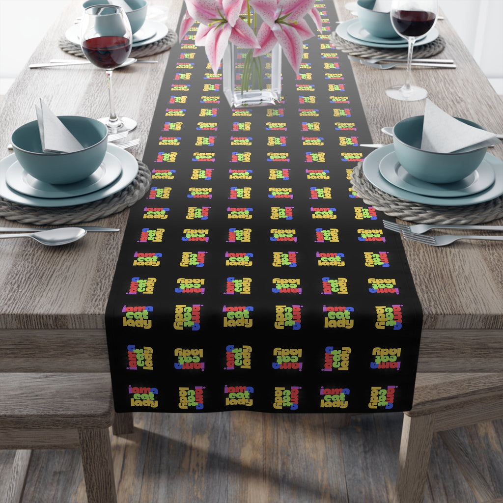 Chic Cat Lady Cotton Table Runner