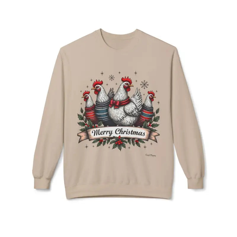 Ocean State Styles Sweatshirt Christmas Chickens Fleece