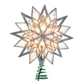 9.5" 10-Light Silver Glittered Capiz Star Treetop
