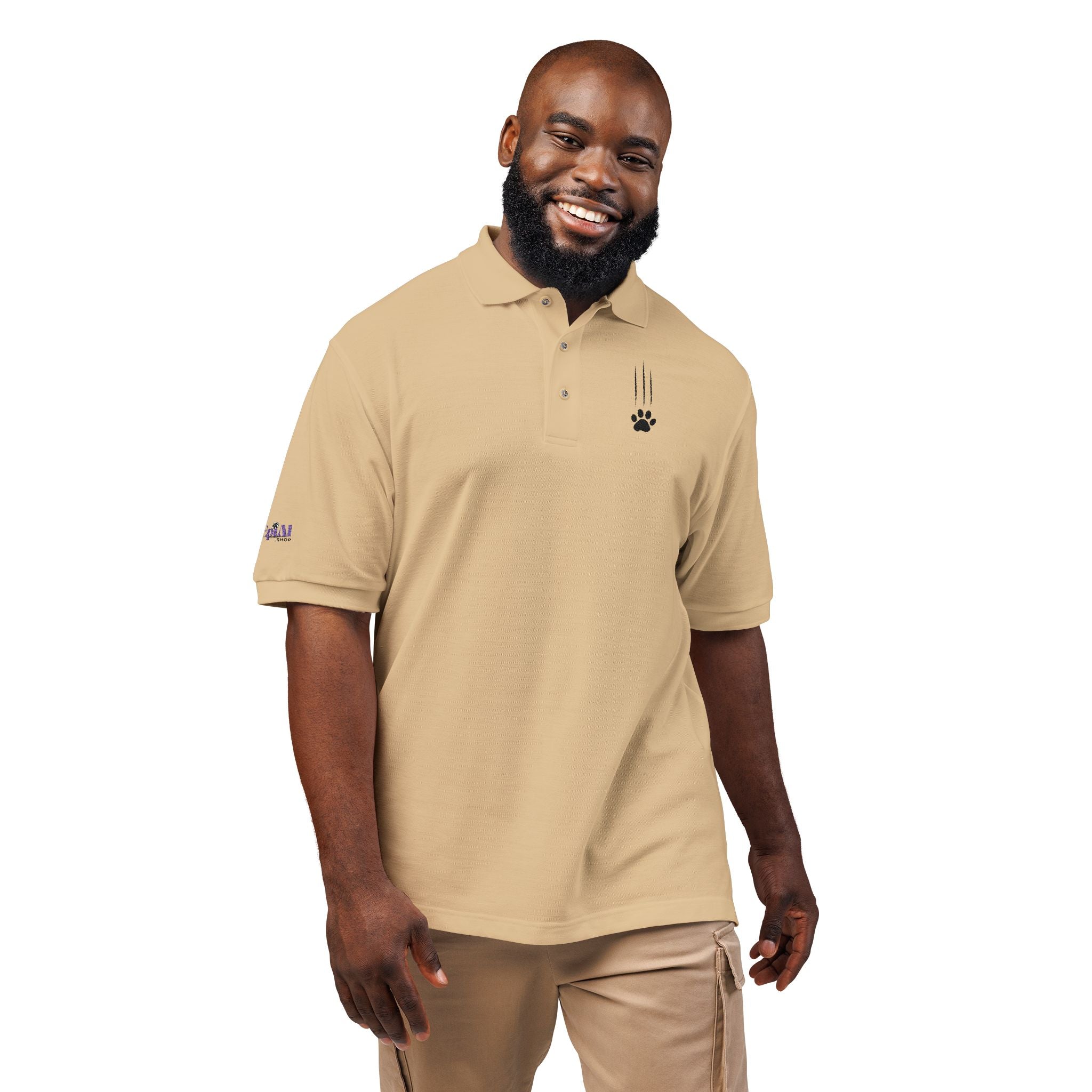 Classic Cat Clawed Embroidered Unisex Polo Shirt