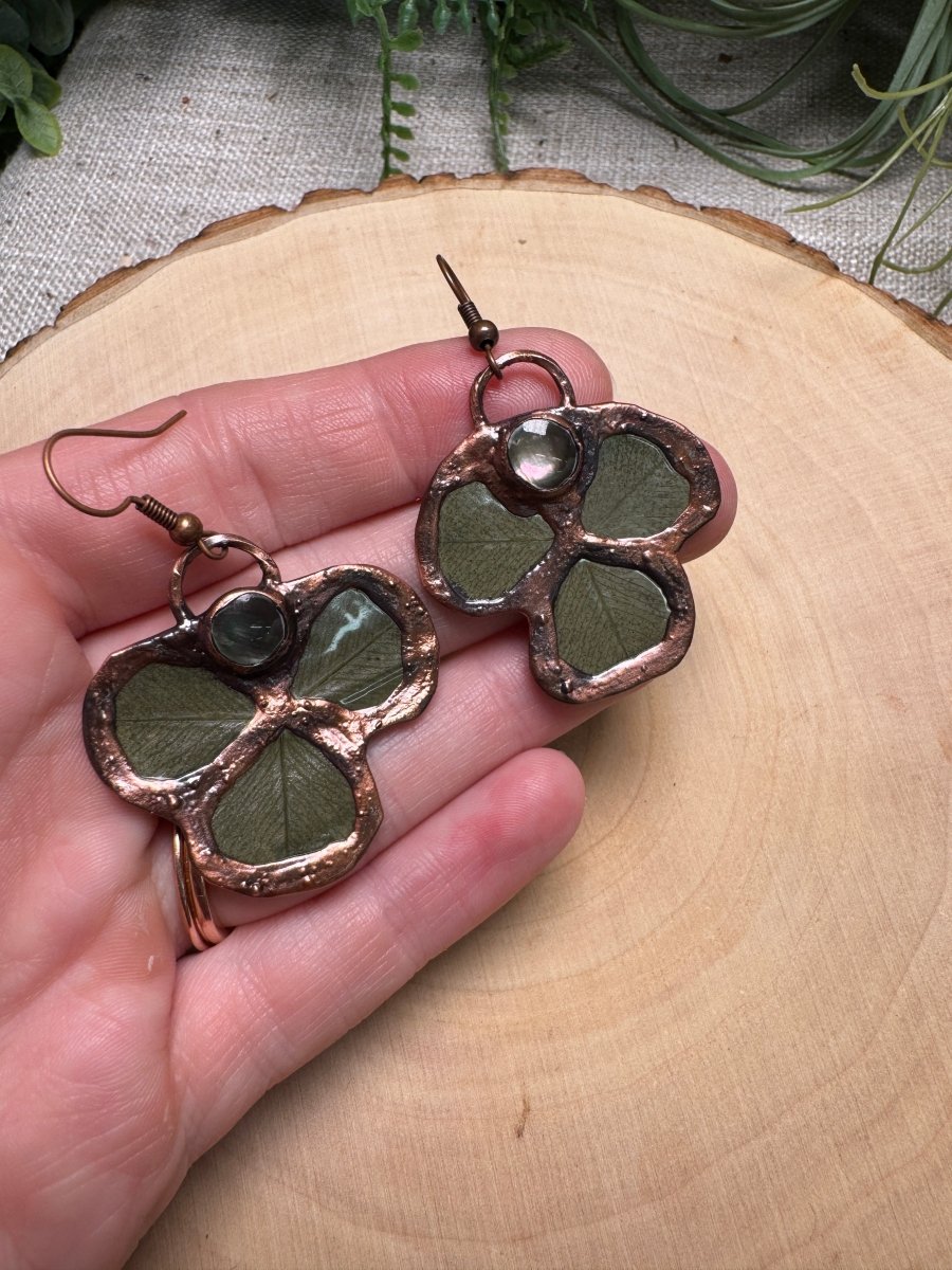Clove- Shell and Clover Earrings