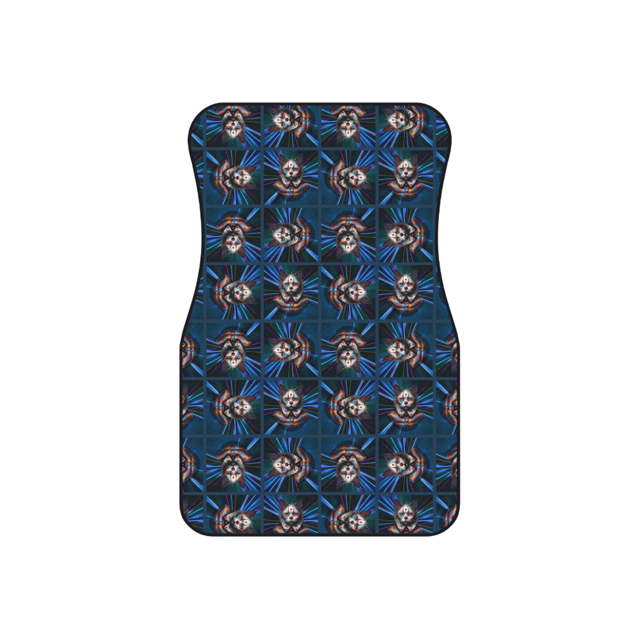 Clown Cat Design Car Mats - Set of 4 Heavy-Duty Floor Protectors