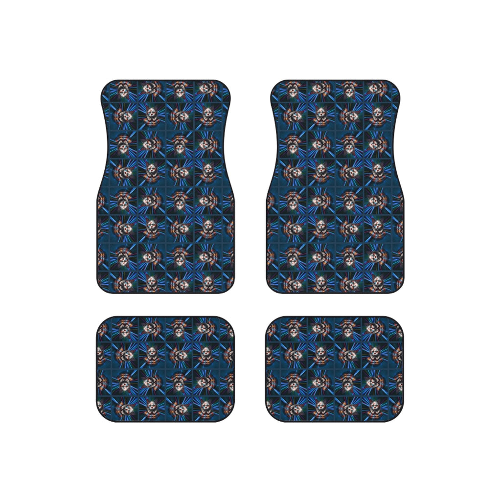 Clown Cat Design Car Mats - Set of 4 Heavy-Duty Floor Protectors