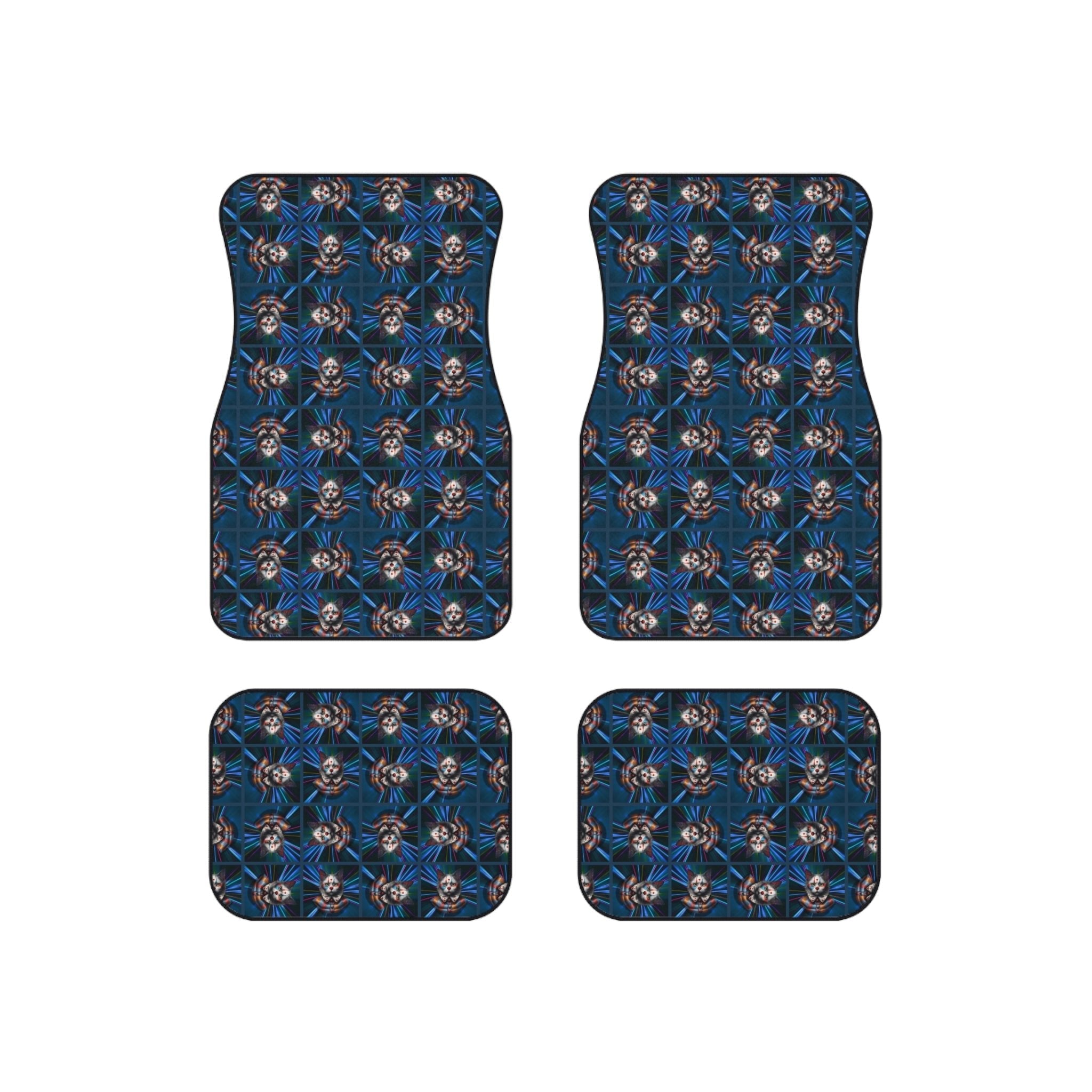 Clown Cat Design Car Mats - Set of 4 Heavy-Duty Floor Protectors