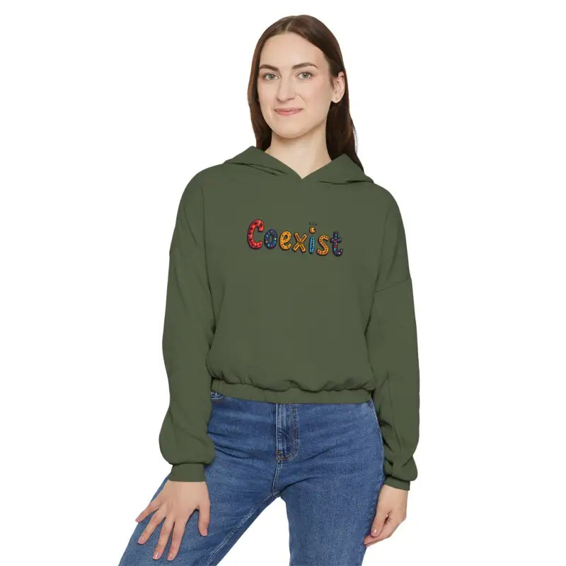 Ocean State Styles Coexist Women's Cinched Bottom Hoodie
