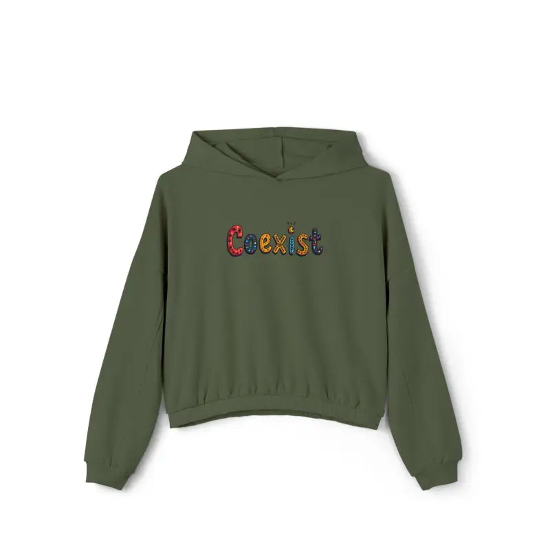 Ocean State Styles Coexist Women's Cinched Bottom Hoodie