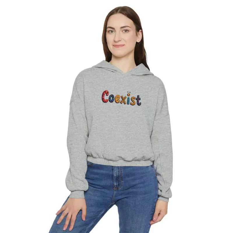 Ocean State Styles Coexist Women's Cinched Bottom Hoodie