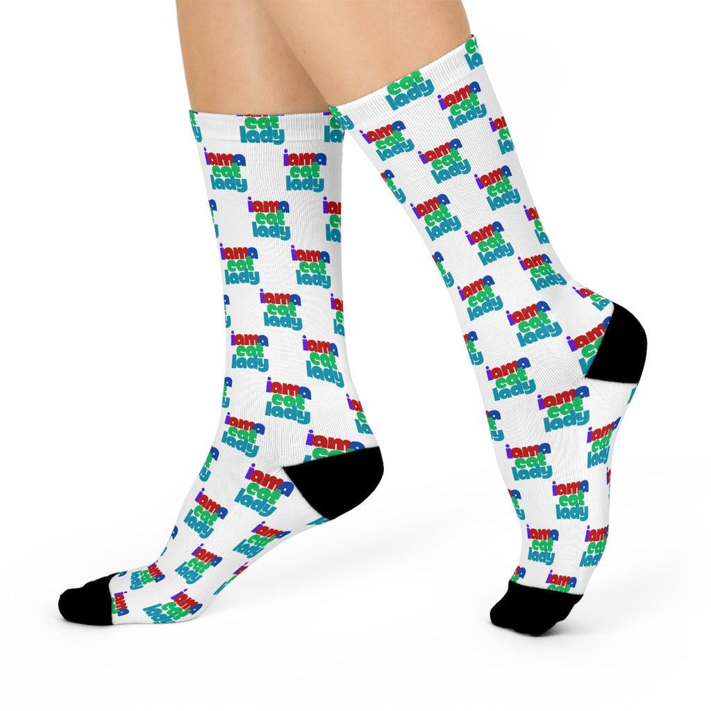 Colorful Cat Lady Cushioned Crew Socks