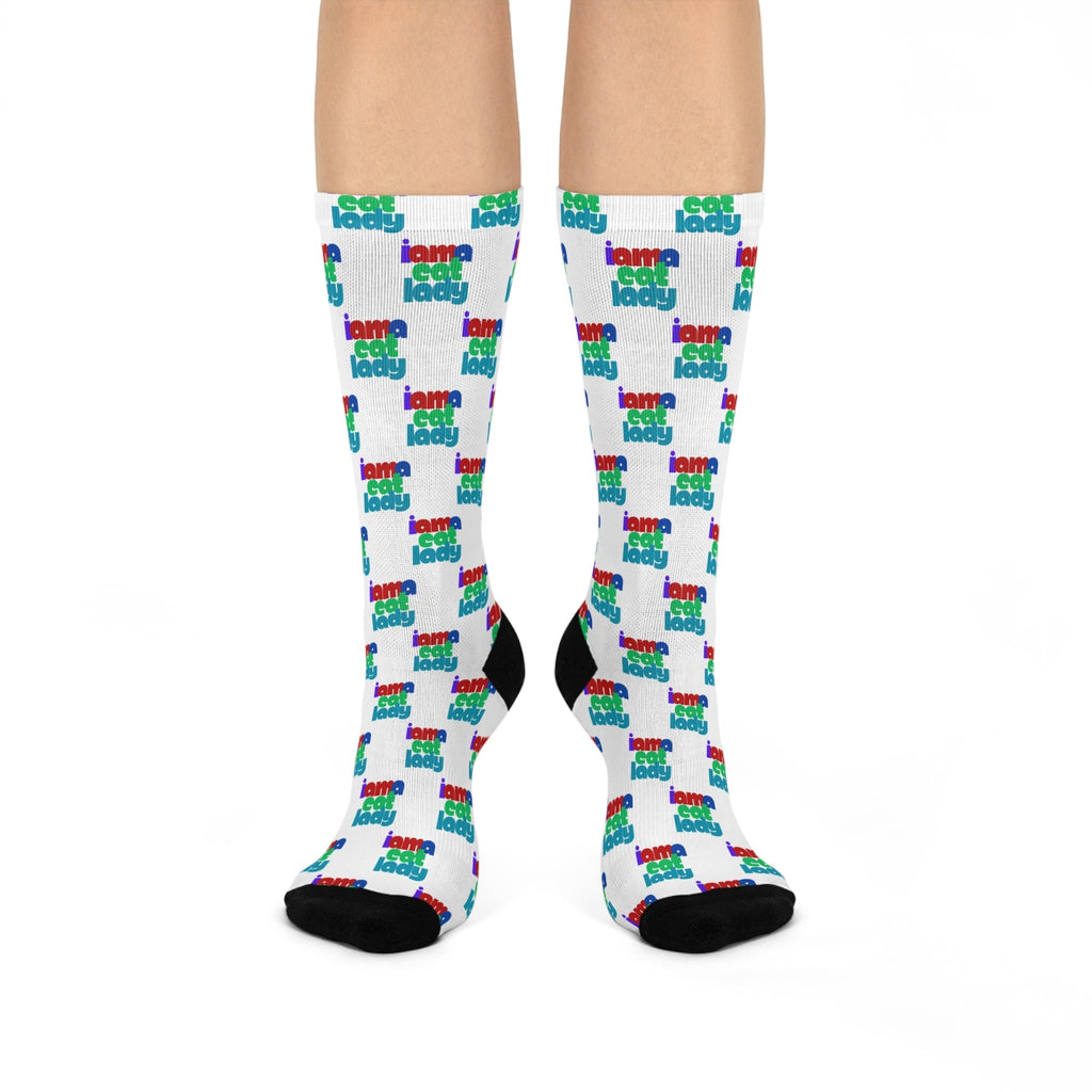 Colorful Cat Lady Cushioned Crew Socks