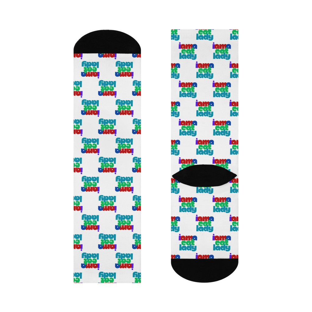 Colorful Cat Lady Cushioned Crew Socks