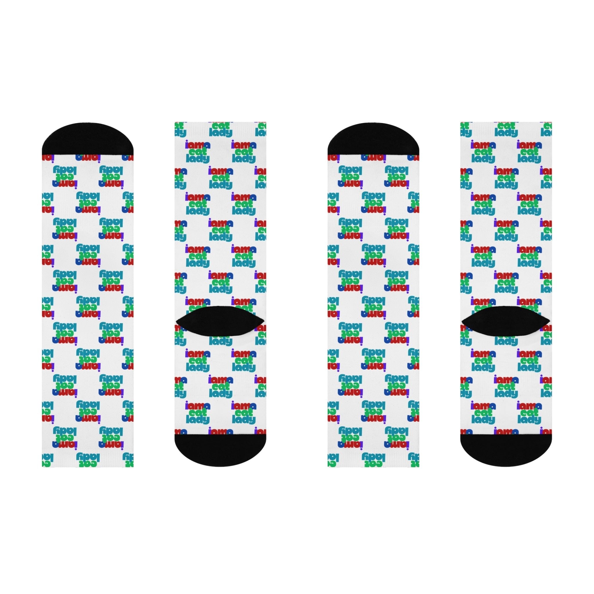 Colorful Cat Lady Cushioned Crew Socks
