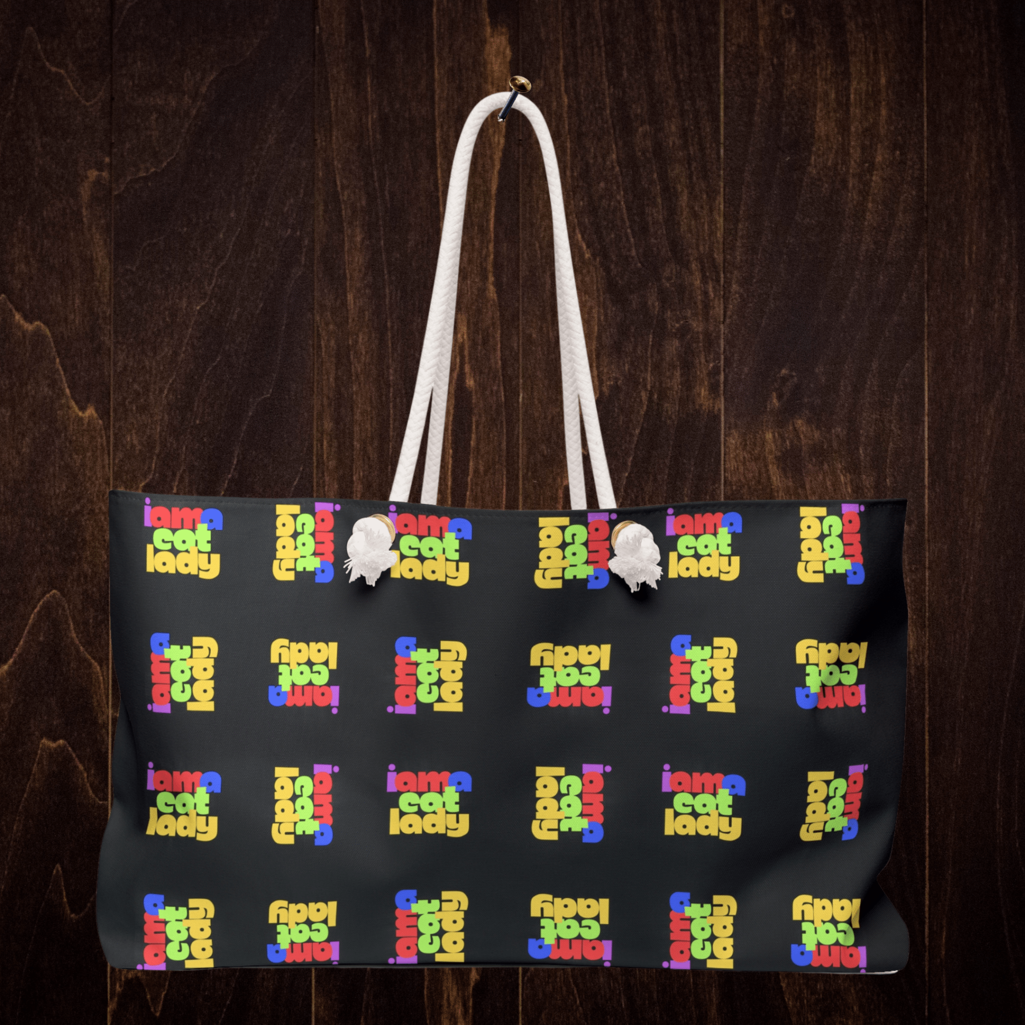 Colorful Cat Lady Weekender Bag