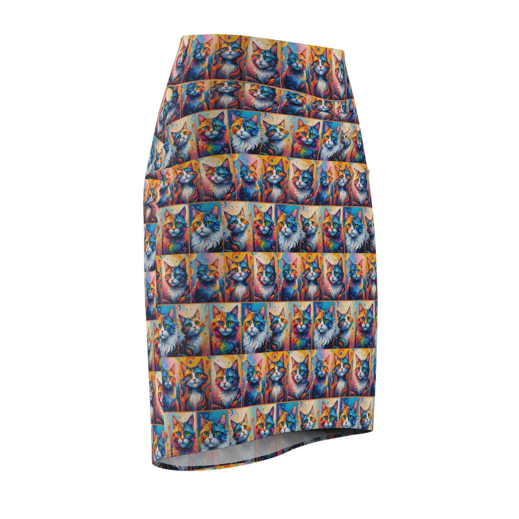 Colorful Painted Cats Women's Pencil Skirt